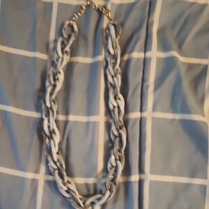 Gray and White Rope Chain Necklace